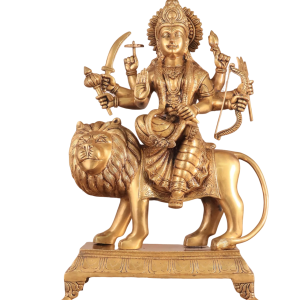 Large Superfine Brass Durga Mata Statue | 21.5" Antique Golden Art | 20kg Sacred Masterpiece | Divine Temple Beauty | Jaipurio